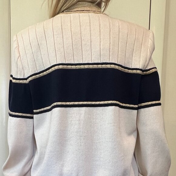 Vintage St. John Collection by Marie Gray Nautical knit sweater size P - Picture 3 of 7